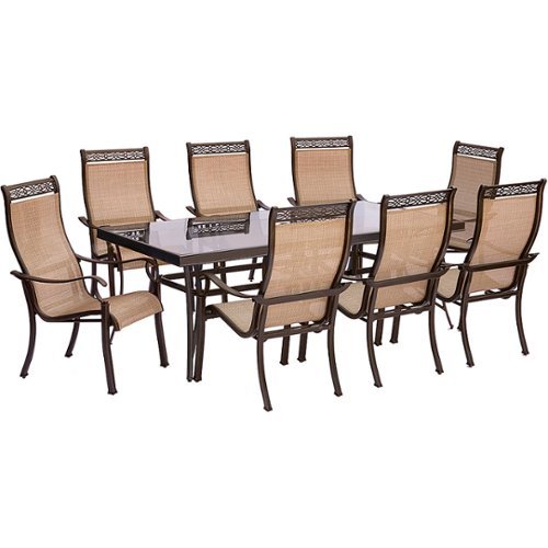 Image of Hanover - Monaco 9-Piece Dining Set - Tan/Bronze