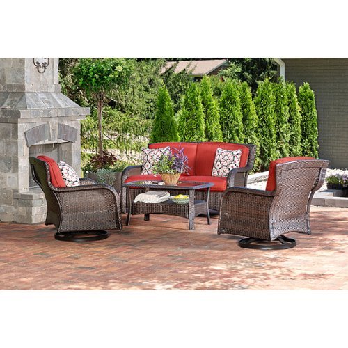 Hanover - Strathmere 4-Piece Lounge Set - Brown/Red