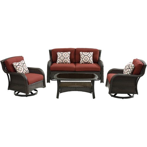 

Hanover - Strathmere 4-Piece Lounge Set - Brown/Red