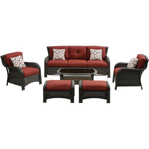 

Hanover - Strathmere 6-Piece Lounge Set - Brown/Red