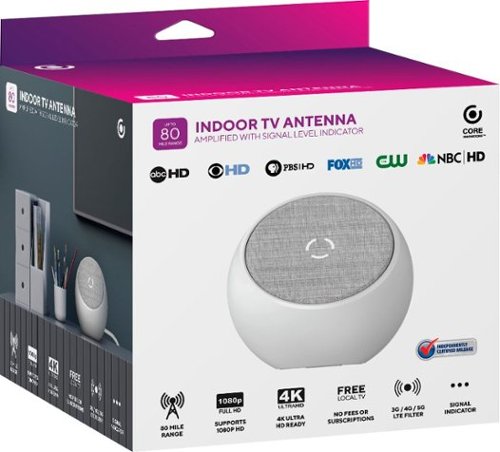 Core Innovations Amplified Hdtv Indoor Antenna 80Mile Range With 4G/5G Lte Filter - White HOW TO BUY