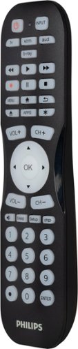 Philips - 4 Device Universal Remote Control Bluetooth Programmable, Blacklit - Black-Alt_View_Standard_13 