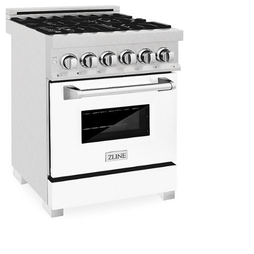 ZLINE - 24" Dual Fuel Range with Gas Stove and Electric Oven in DuraSnow® Stainless Steel and White Matte Door - Stainless steel