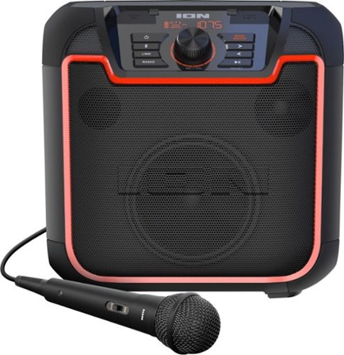 ION Audio - Sport- All-Weather Rechargeable Portable Bluetooth Speaker - Black/Orange