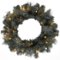 Lloyd & Hannah - 24" Frosted Long Needle Pine Prelit Artificial Wreath - Green-Front_Standard