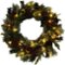 Lloyd & Hannah - 24" Mixed Pine Prelit Artificial Wreath with Pinecones & Red Berries - Green-Front_Standard