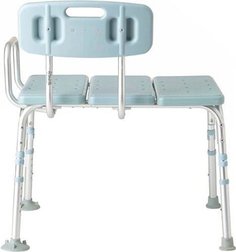 Medline Tub Transfer Bench With Microban Antimicrobial Protection, for Use as A Shower Bench or Bath Seat, Light Blue - Blue
