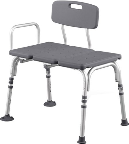Medline Tub Transfer Bench With Microban Antimicrobial Protection, for Use as A Shower Bench or Bath Seat, Gray - Gray
