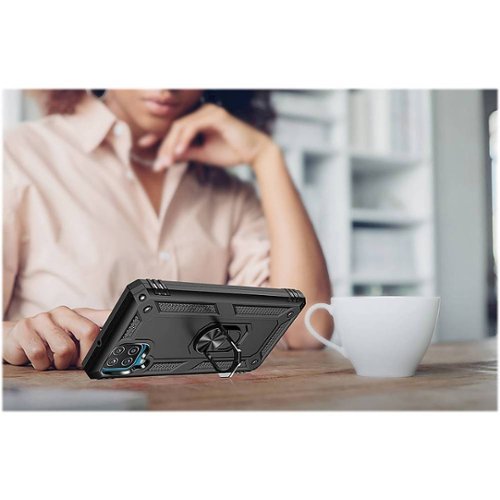 SaharaCase Military Kickstand Series Case for Samsung Galaxy A12 - Black BUY IN MIDDLE EAST