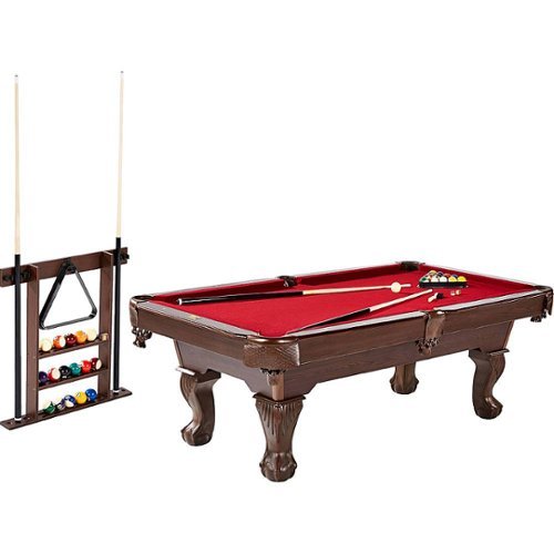 Barrington - Madison Billiard Table with Cue Rack - Red/Brown