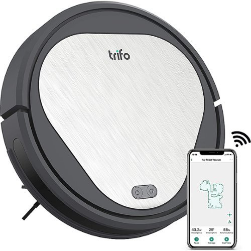 Trifo - Emma Wi-Fi Connected Robot Vacuum with Alexa and Smart Navigation - Black and Silver