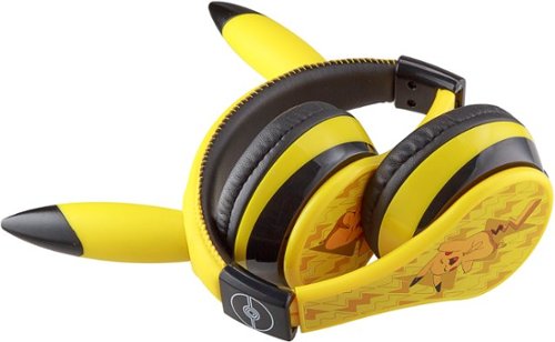eKids Pokemon Pikachu Bluetooth Headphones - yellow GLOBAL SHIPPING