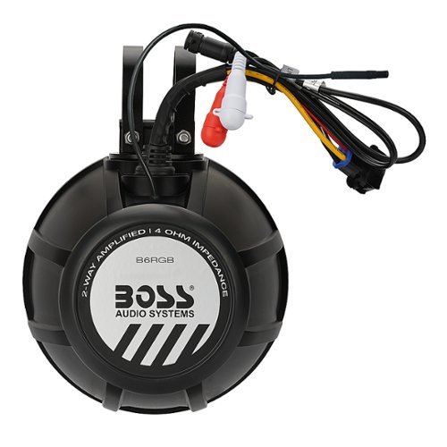 BOSS Audio - B6RGB ATV UTV Marine Waketower Speaker Pods, Weatherproof, Amplified, 6.5”, Bluetooth, RGB Illumination, Sold in Pairs - Black