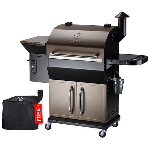 Z GRILLS - 1000D Wood Pellet Grill and Smoker with Cabinet Storage - Bronze