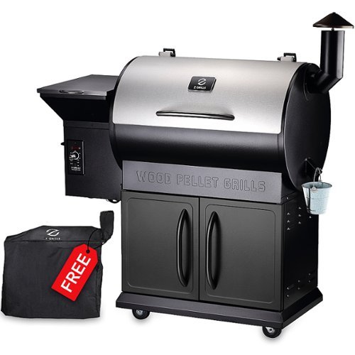 

Z GRILLS - 700E Wood Pellet Grill and Smoker with Cabinet Storage - Stainless Steel