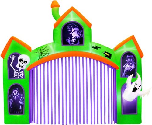 Occasions - 12' Wide Inflatable Haunted House Archway with Flashing Lights-Front_Standard 
