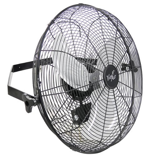 VieAir - 18 Inch 3-Speed Tilting Wall Mountable Fan - Black