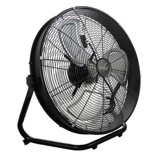 VieAir - 20 Inch 3-Speed Industrial Floor Drum Fan - Black-Left_Standard 