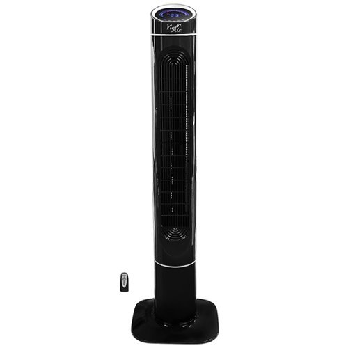 VieAir - 50 Inch 3-Speed High Velocity Tower Fan with Fresh Air Ionizer & Remote Control - Black