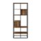 Walker Edison - 70” Modern Industrial Asymmetrical Shelf Bookcase - Rustic Oak-Front_Standard