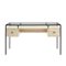 Walker Edison - 56” Industrial 2 Tier Glass Top Writing Desk - Birch-Front_Standard