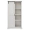 Walker Edison - 68” Modern Farmhouse Sliding Door Storage Cabinet - Brushed white-Front_Standard