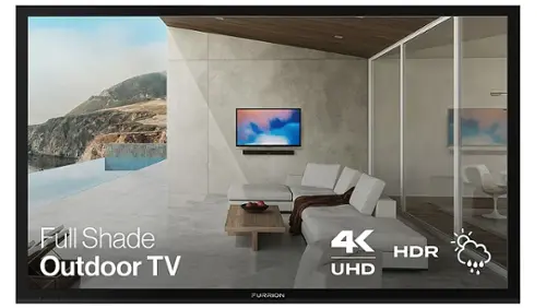 Front. Furrion - Aurora 55" Full Shade 4K LED Outdoor TV - Black.