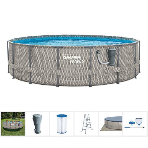 Summer Waves Active Above Ground Frame Swimming Pool Set with Pump