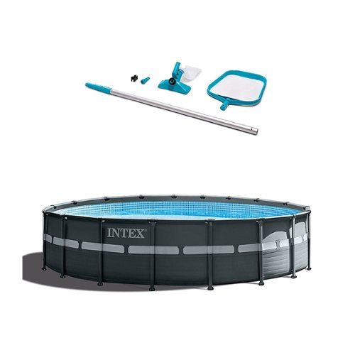Intex - 18ft x 52in Ultra XTR Round Frame Above Ground Pool Set and Cleaning Kit