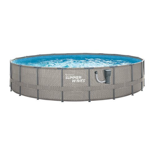 Summer Waves - Active 20 Ft x 48 In Above Ground Frame Swimming Pool Set with Pump - Gray