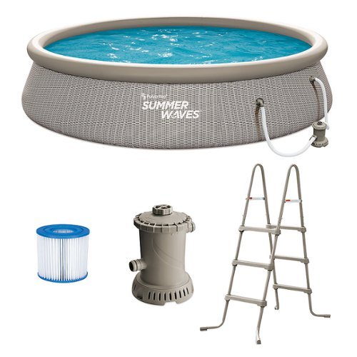 Summer Waves - 14 foot x 36 inch Quick Set Ring Above Ground Pool - Gray