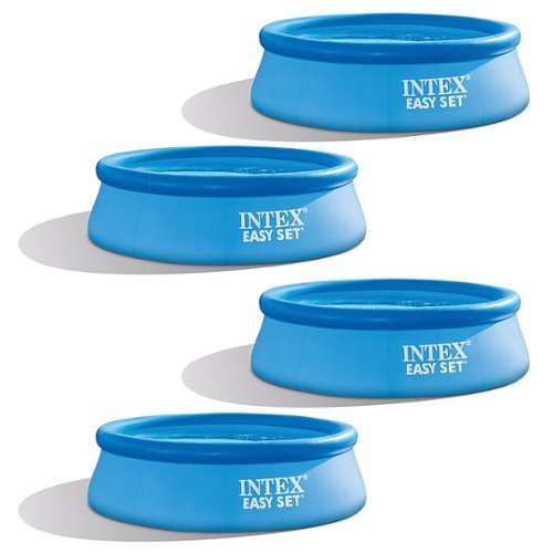 Intex - 8 foot x 30 inch Easy Set Inflatable Round Above Ground Swimming Pool (4 Pack) - Blue
