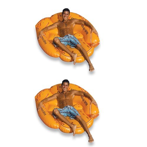 Swimline - Giant Inflatable 62" Baseball Glove Swimming Pool Float (2 Pack) - Orange