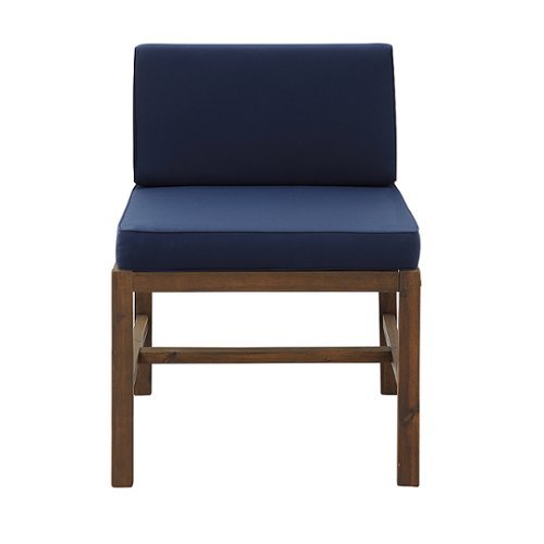 Walker Edison - Harbor Acacia Wood Patio Chair - Dark brown/navy