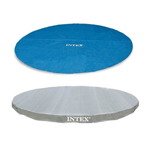 Intex - 18 Foot Round Vinyl Solar Cover + 18 Foot UV Resistant Debris Cover
