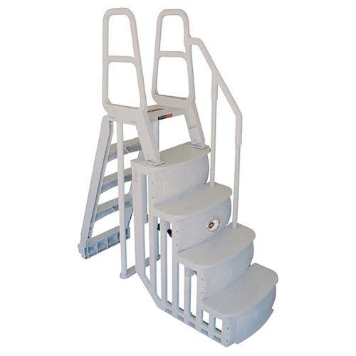 Main Access - Above Ground Swimming Pool Smart Step and Ladder System - White-Front_Standard 