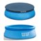 Intex - 8ft Easy Set Inflatable Above Ground Round Swimming Pool and Pool Cover - Blue/Gray-Front_Standard