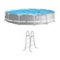 Intex - 12 Foot Prism Frame Above Ground Swimming Pool w Pump and Pool Ladder-Front_Standard