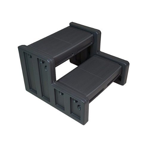 Vinyl Works - 22 Inch Junior Resin Multi Purpose Home Spa and Hot Tub Steps - Black-Front_Standard 