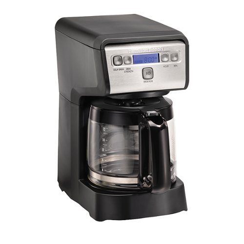 Hamilton Beach - Compact 12-Cup Coffee Maker with Programmable Timer - BLACK