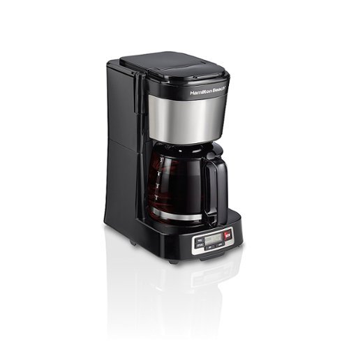 Hamilton Beach - Compact 5-Cup Coffee Maker with Programmable Timer - BLACK