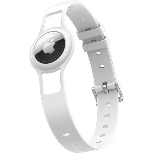 SaharaCase Silicone Dog Standard Collar with Apple AirTag slot - 10-in to 14-in Neck - White WORLDWIDE DELIVERY