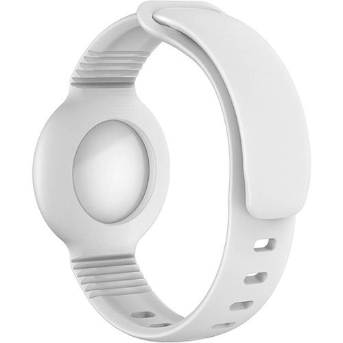 SaharaCase Silicone Wrist Band for Apple AirTag - White GLOBAL SHIPPING