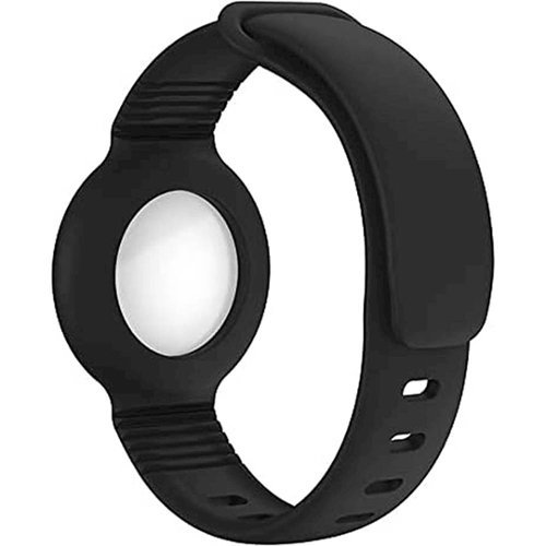 SaharaCase Silicone Wrist Band for Apple AirTag - Black GLOBAL SHIPPING