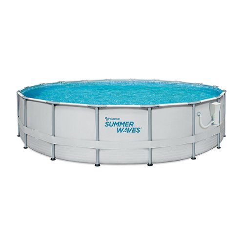 Summer Waves - 18 Foot Metal Frame Above Ground Pool Set with Filter Pump - White