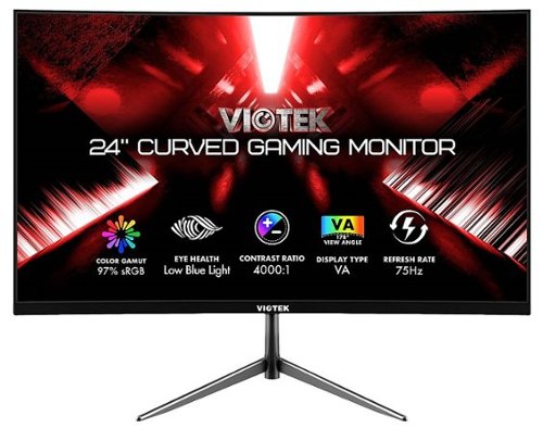 Viotek - NBV24CB2 24-Inch Curved 75 Hz Full-HD Frameless  Monitor (HDMI, VGA) - Black