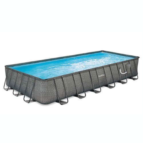 Summer Waves - 24ft x 12ft x 52in Rectangle Above Ground Pool Set-Front_Standard 