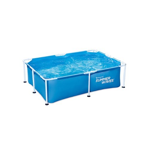Summer Waves - Rectangular Small Metal Frame Pool - Blue-Front_Standard 