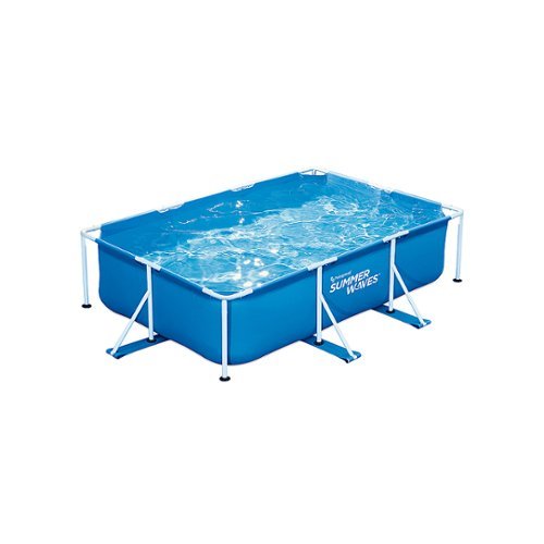 Summer Waves - Rectangular Small Metal Frame Pool - Blue-Front_Standard 