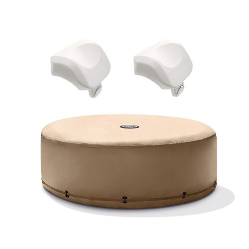 Intex - Energy Efficient Hot Tub Cover and Cushioned Foam Headrest (2 Pack)